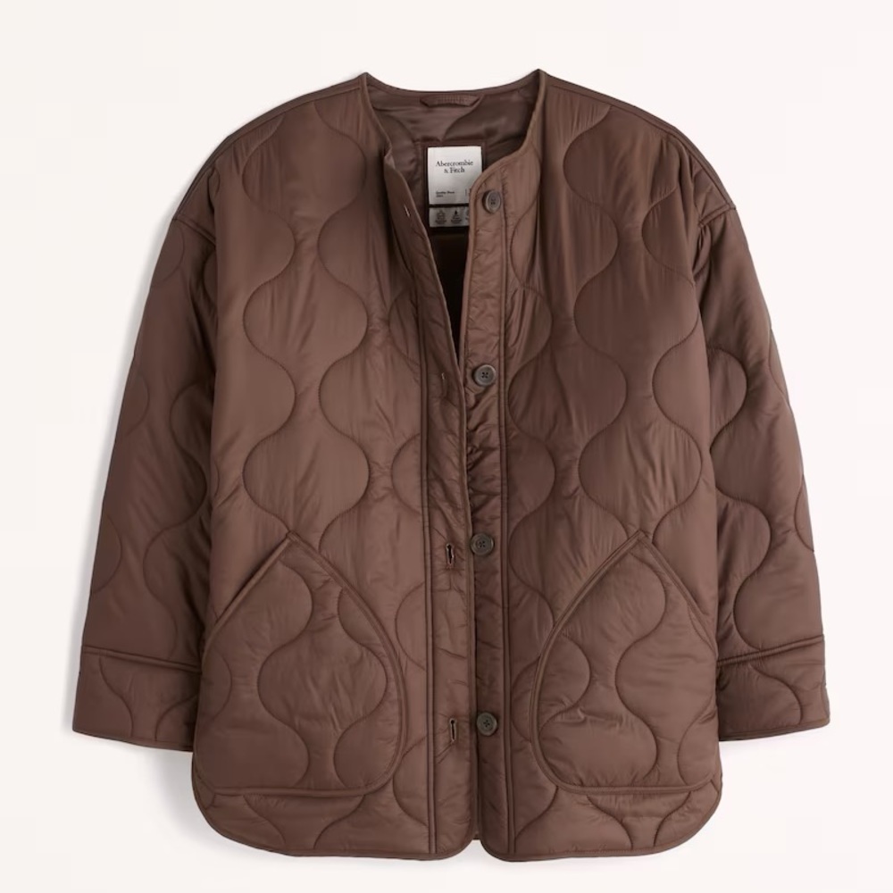 Abercrombie & Fitch Chocolate Brown Quilted Puffer Jacket